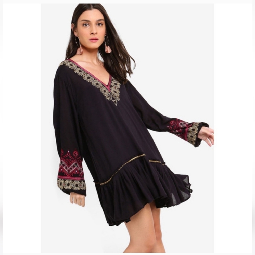 Free People Wild One Embroidered Dress Women Size Small Small New